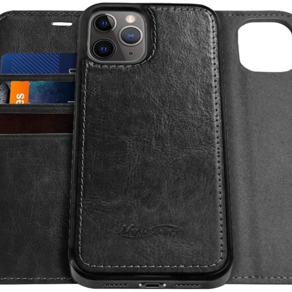 Newseego Leather Case Compatible with iPhone 12/iPhone 12 Pro Black - Picture 11 of 14